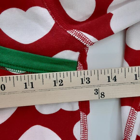 Hanna Andersson Crossover 2 Piece Pajama Set Hearts Red Girls 8 Long Sleeve - Picture 9 of 14